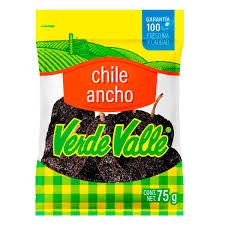 Chile Ancho seco (deshidratado)   VERDE VALLE  (1st 75 grs)