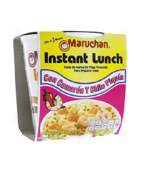 MARUCHAN INSTANT CUP CAMARON, CHILE PIQUIN (MEX EDITION) 64 GR
