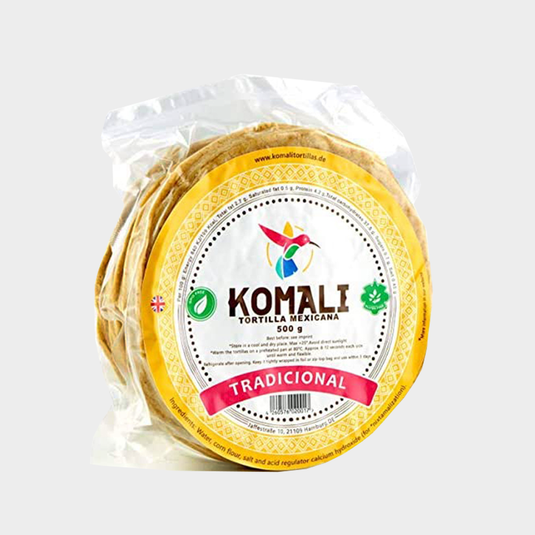 Tortilla de maiz Komali (15 cm) tradicional 500 gr